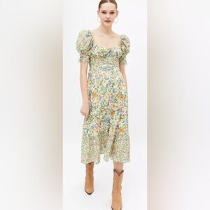 For Love & Lemons Riley Floral Midi Dress